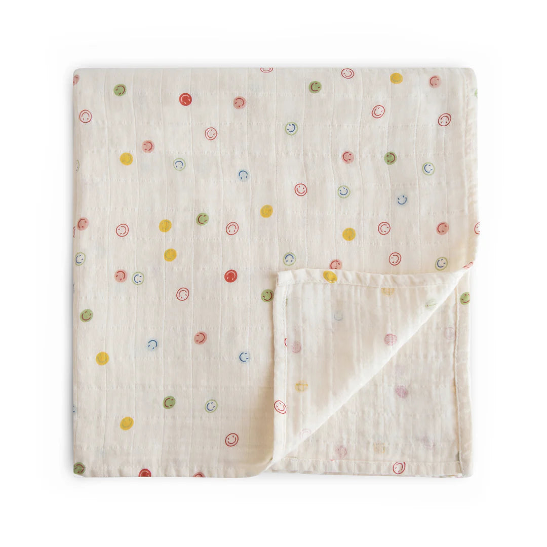 Smiley Face Muslin Swaddle