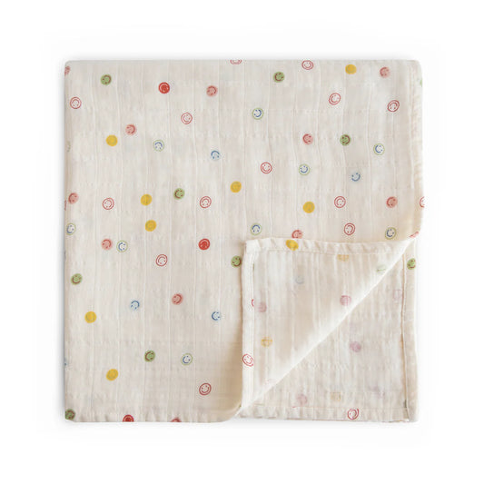 Smiley Face Muslin Swaddle