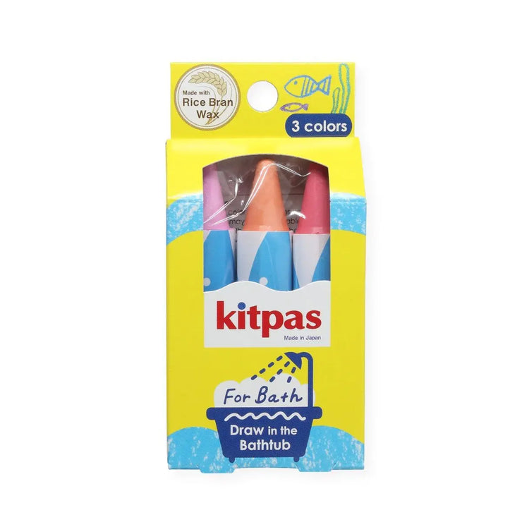 Kitpas Bath Crayons, 3 Colors | Coral, Pink +Red