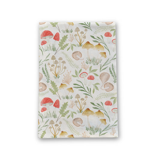 Mushroom Forest Linen Tea Towel