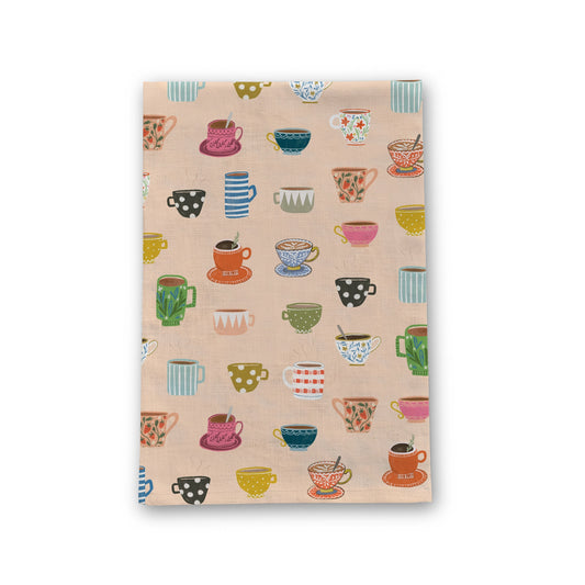 Coffee Mugs Linen Tea Towel