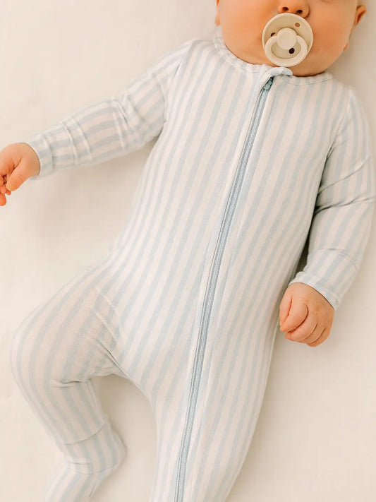 Blue Stripe Baby Romper