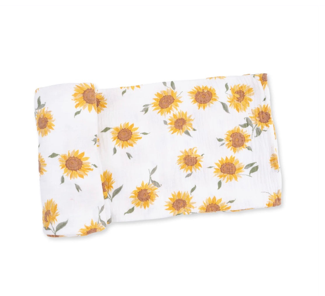 Baby Sunflower Swaddle Blanket