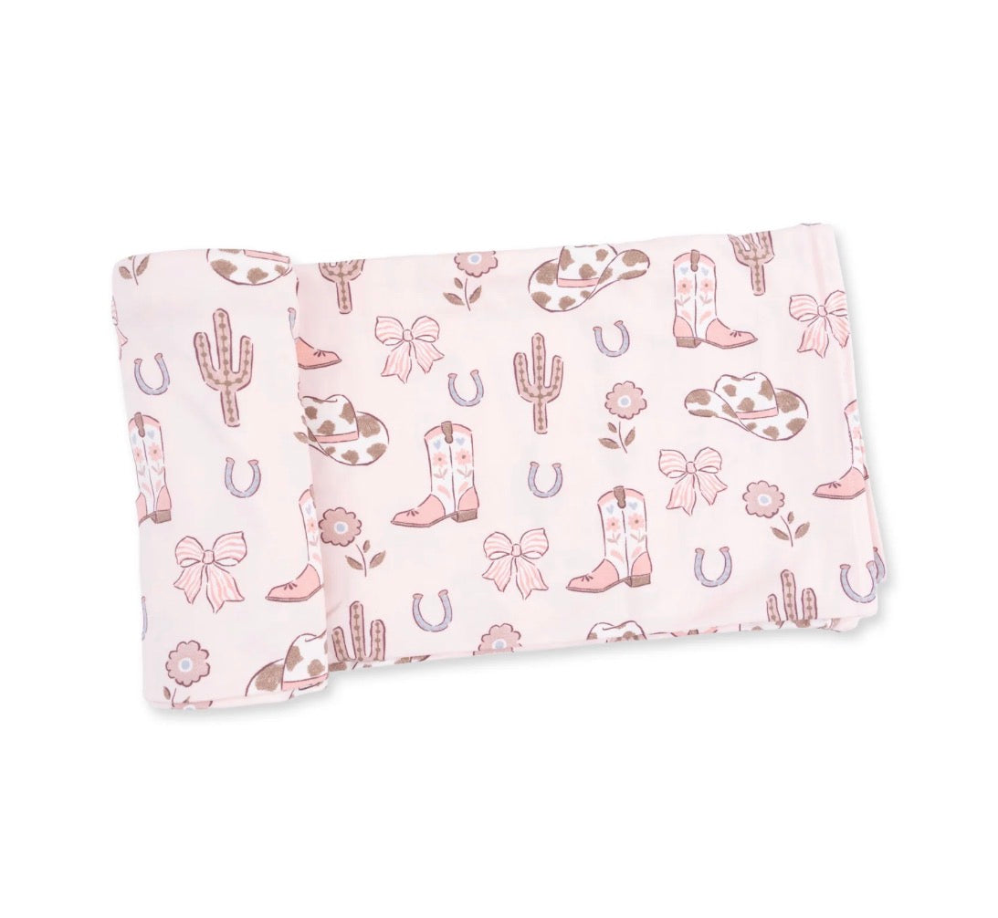 Cowgirl Boots and Bows Swaddle