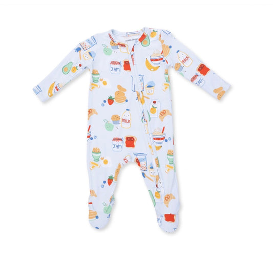 Breakfast Club Blue 2 Way Zipper Footie