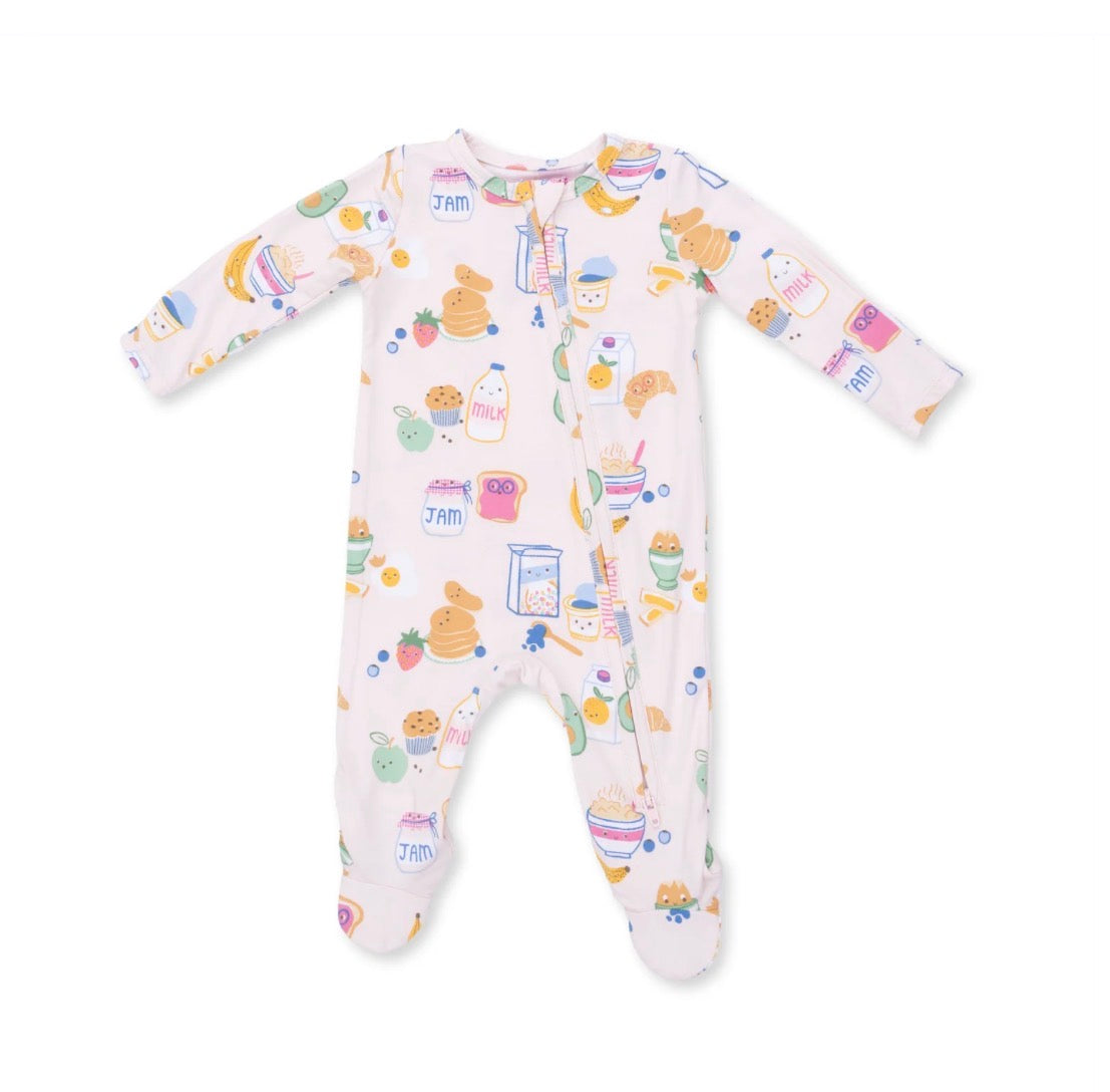 Breakfast Club Pink 2 Way Zipper Footie