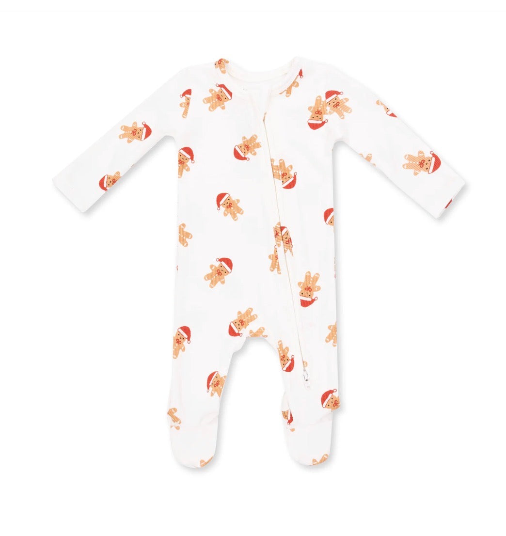 Simple Gingerbread 2 Way Zipper Footie