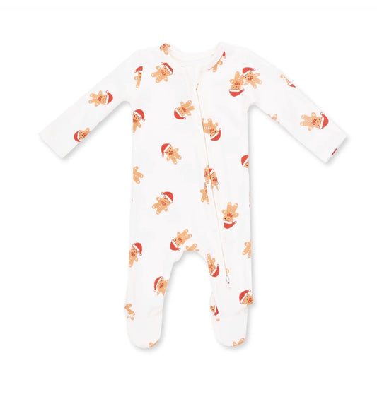 Simple Gingerbread 2 Way Zipper Footie