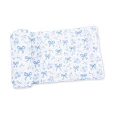 Blue Bows and Flowers Swaddle