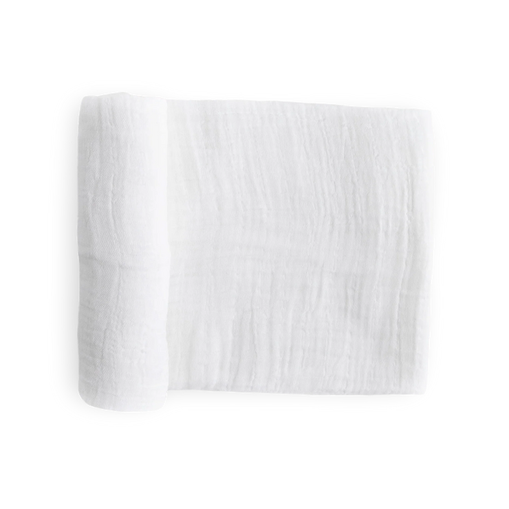 Cotton Muslin Swaddle | White