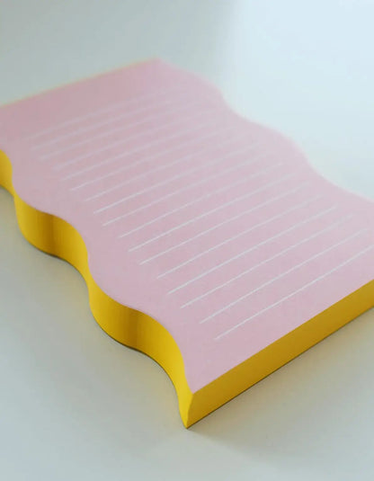 Wavy Shaped Notepad | Pink + Yellow Edge