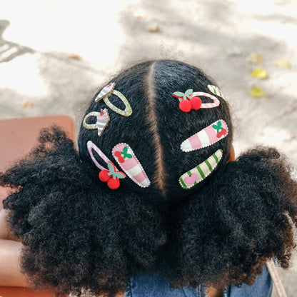 Cherry Kiss Stripy Clips