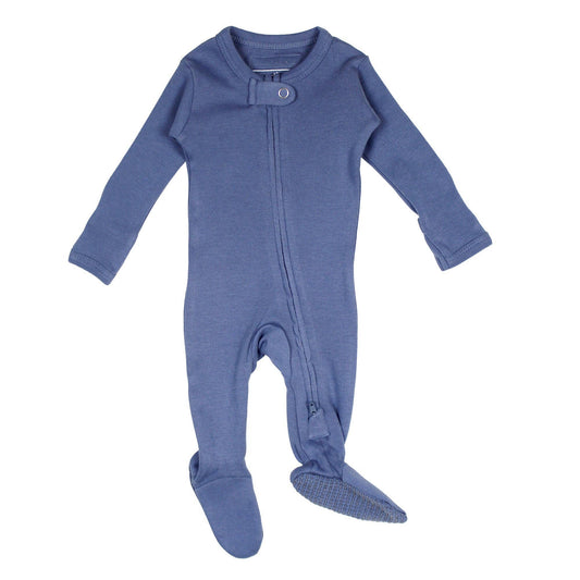 Slate Organic Zipper Footie