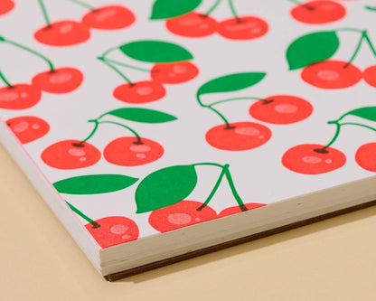 Cherries Letterpress Unlined Spiral Notebook
