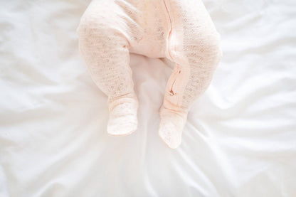 Cotton Candy Organic Pointelle Zipper Footie