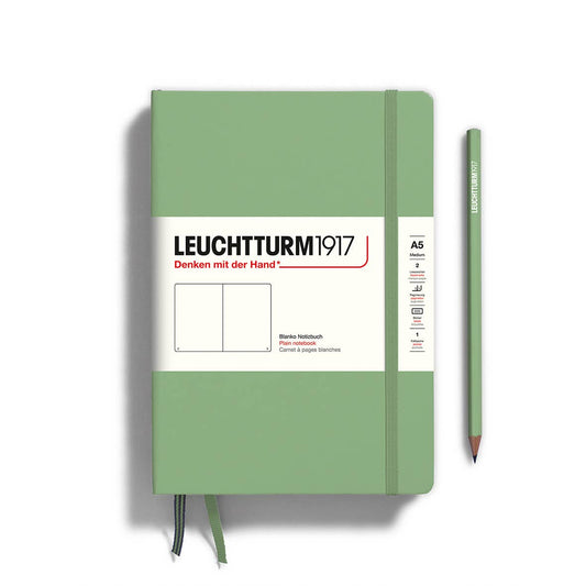 Notebooks - Medium (A5): Sage / Hardcover / Plain
