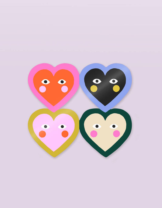 Checkerboard Hearts Sticker