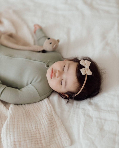 Seafoam Organic Zipper Footie