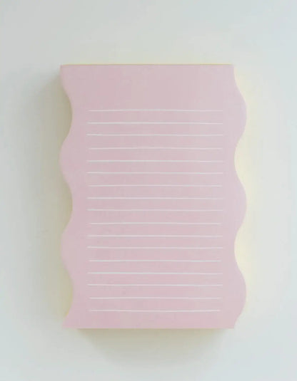 Wavy Shaped Notepad | Pink + Yellow Edge