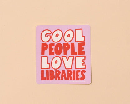 Cool People Love Libraries Vinyl Sticker