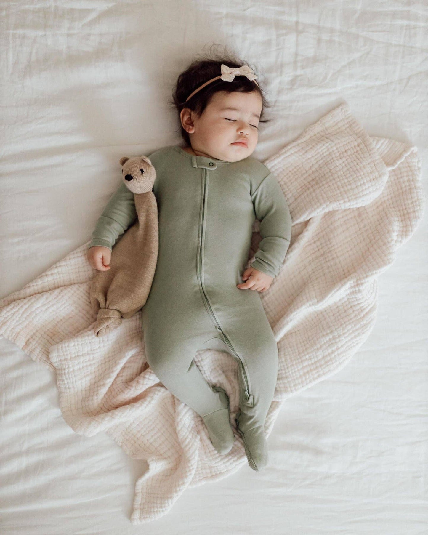 Seafoam Organic Zipper Footie