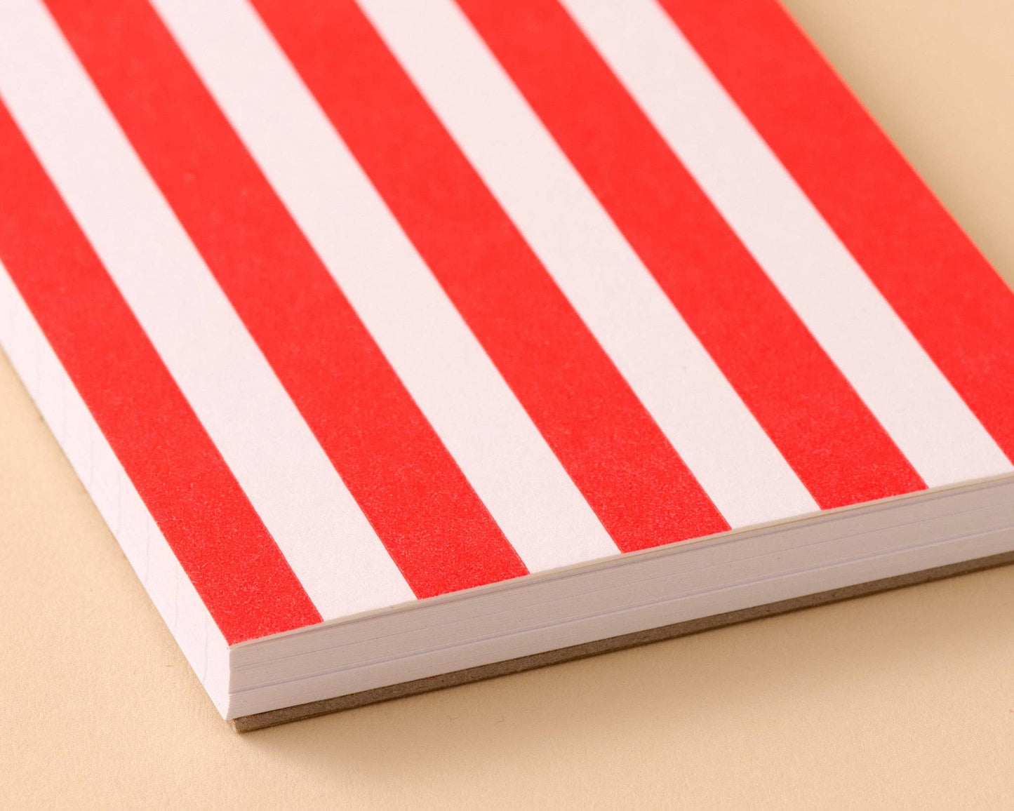 Letterpress Small Spiral Notebook | Bold Red Stripe