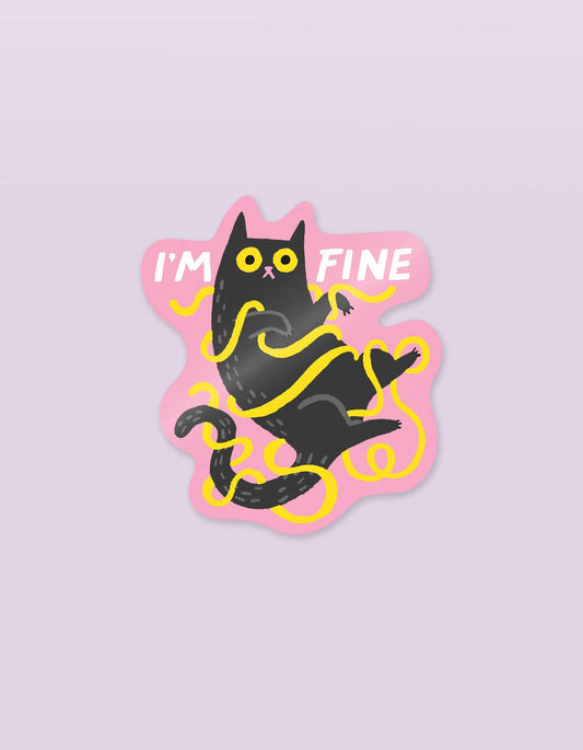 I'm Fine Cat Sticker