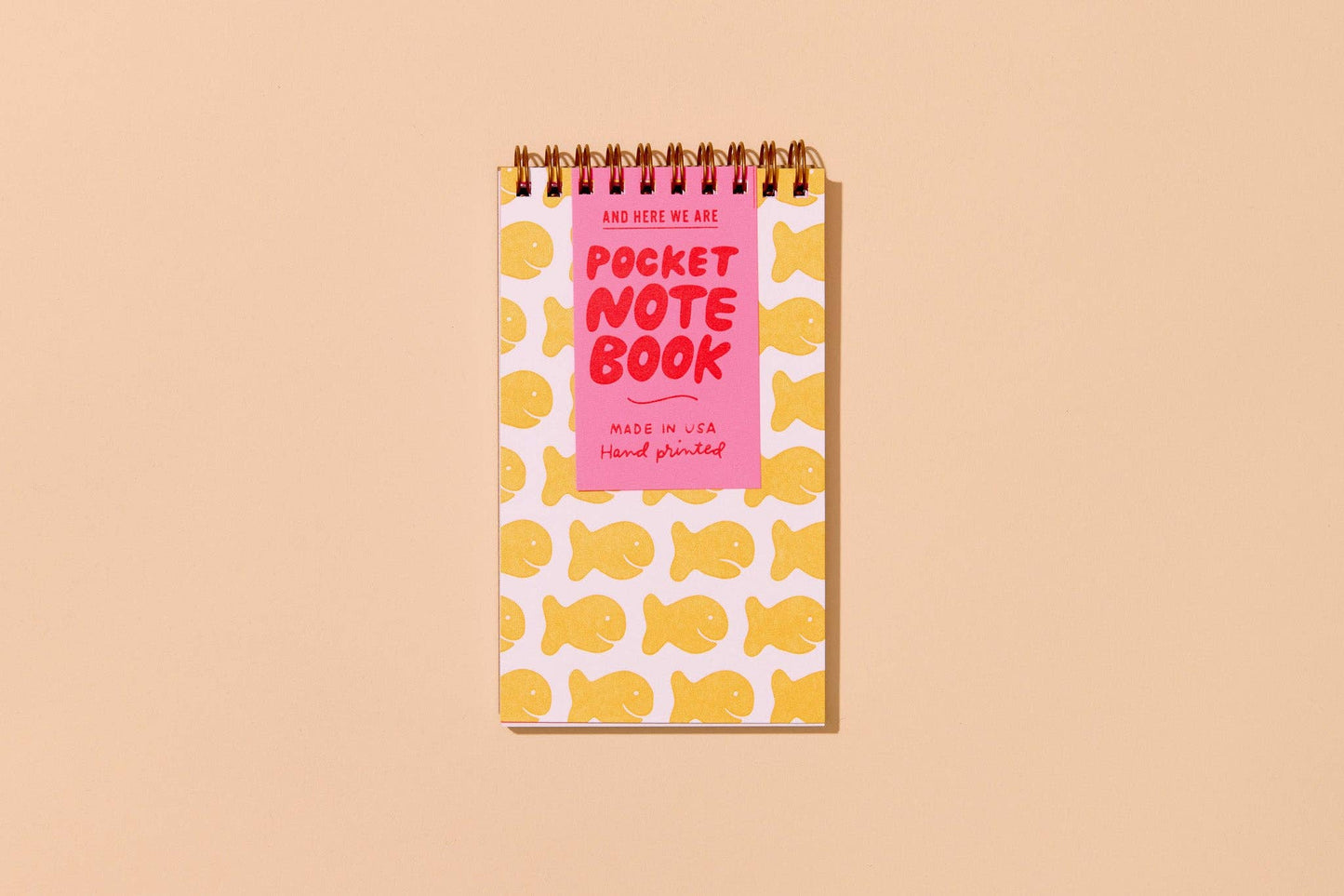 Letterpress Small Spiral Notebook | Goldfish Cracker