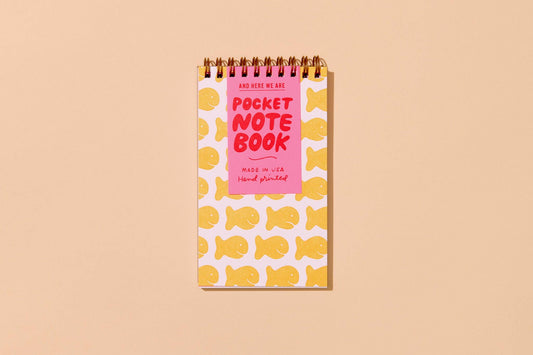 Letterpress Small Spiral Notebook | Goldfish Cracker