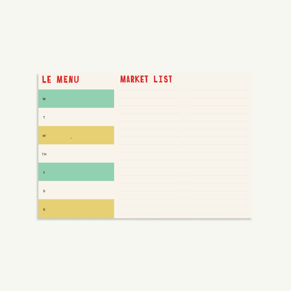 Weekly Meal Plan Notepad