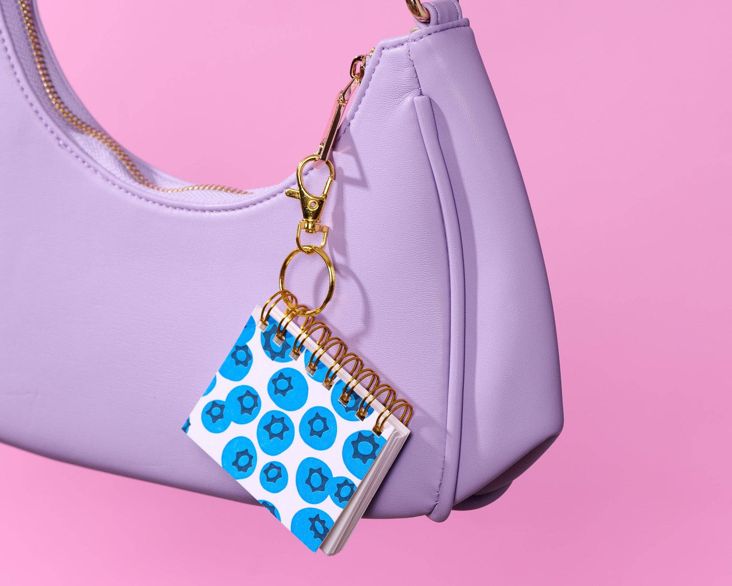 Blueberry Letterpress Mini Notebook Bag Charm