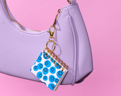 Blueberry Letterpress Mini Notebook Bag Charm