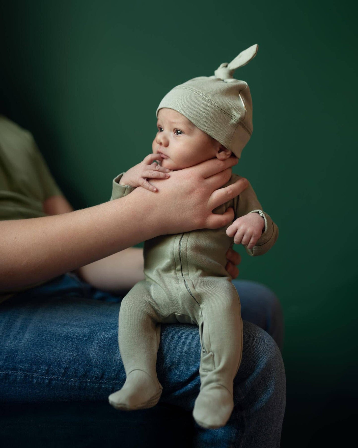 Seafoam Organic Zipper Footie