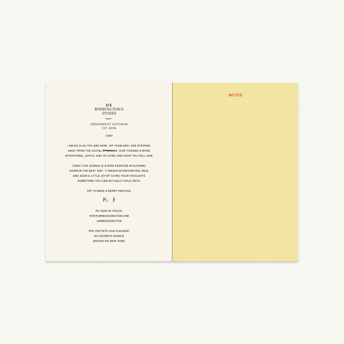 Agenda - Undated: Cream