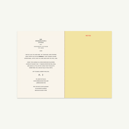 Agenda - Undated: Cream