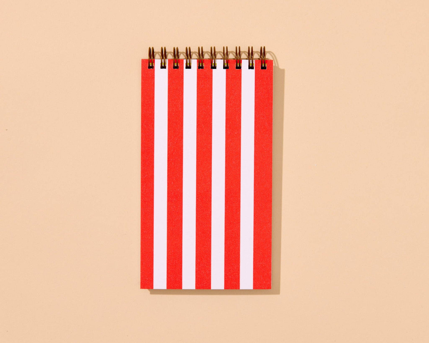 Letterpress Small Spiral Notebook | Bold Red Stripe