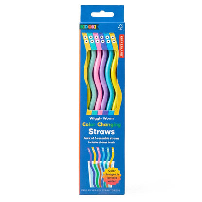 Kidoki WigglyWorm ColorChang Straws