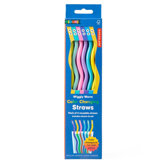 Kidoki WigglyWorm ColorChang Straws