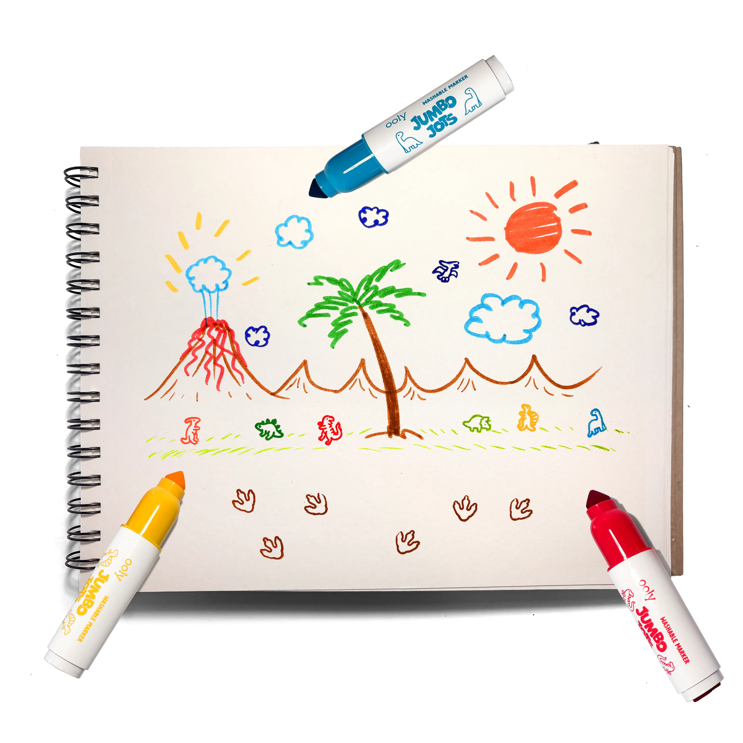 Jumbo Jots Dual Tip Dinosaur Stamp Markers | Set of 8