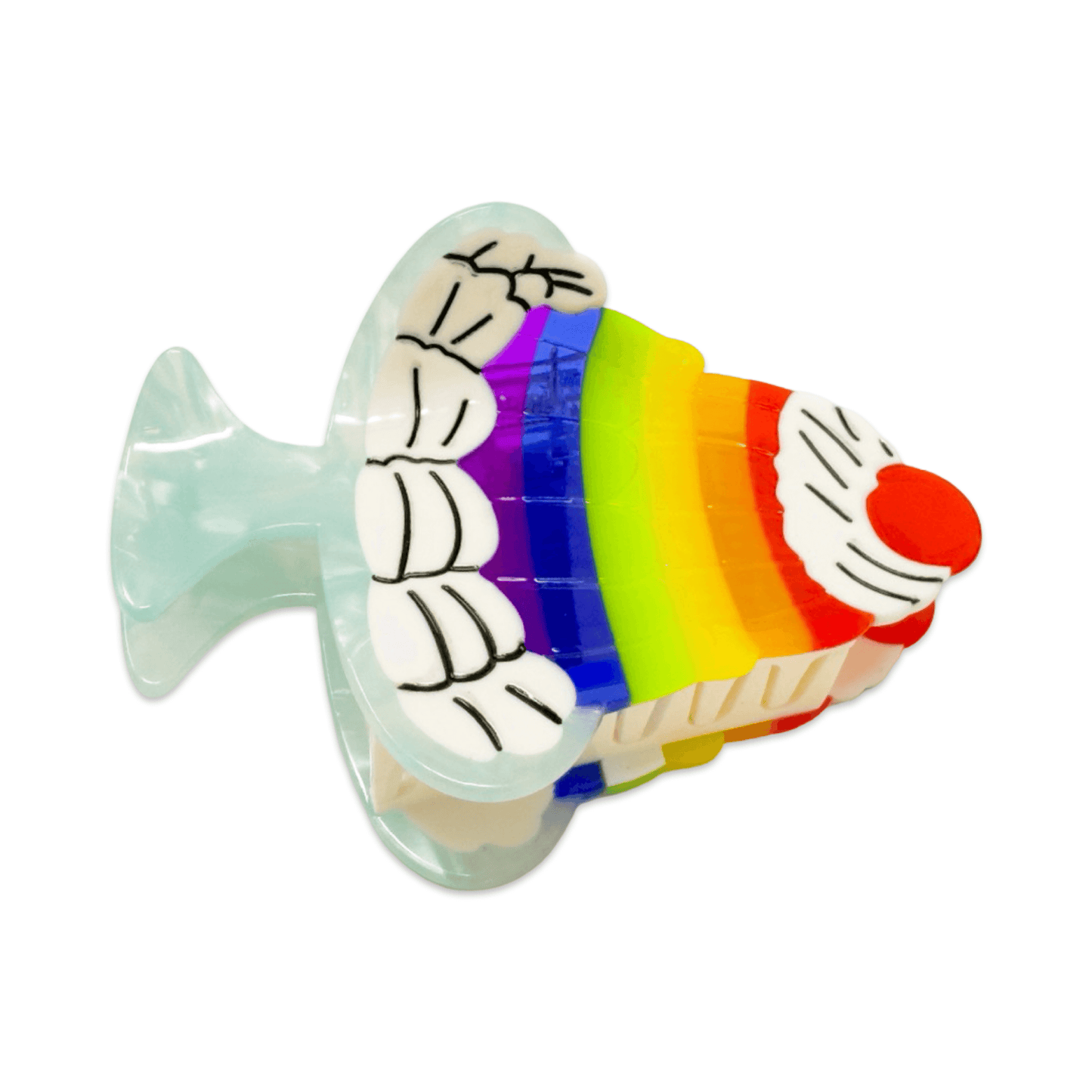 Large Rainbow Jello Cake Hair Claw Clip