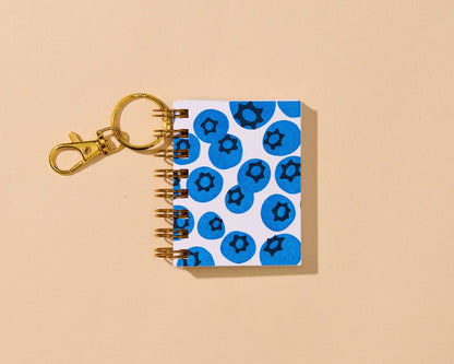 Blueberry Letterpress Mini Notebook Bag Charm