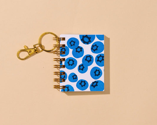 Blueberry Letterpress Mini Notebook Bag Charm