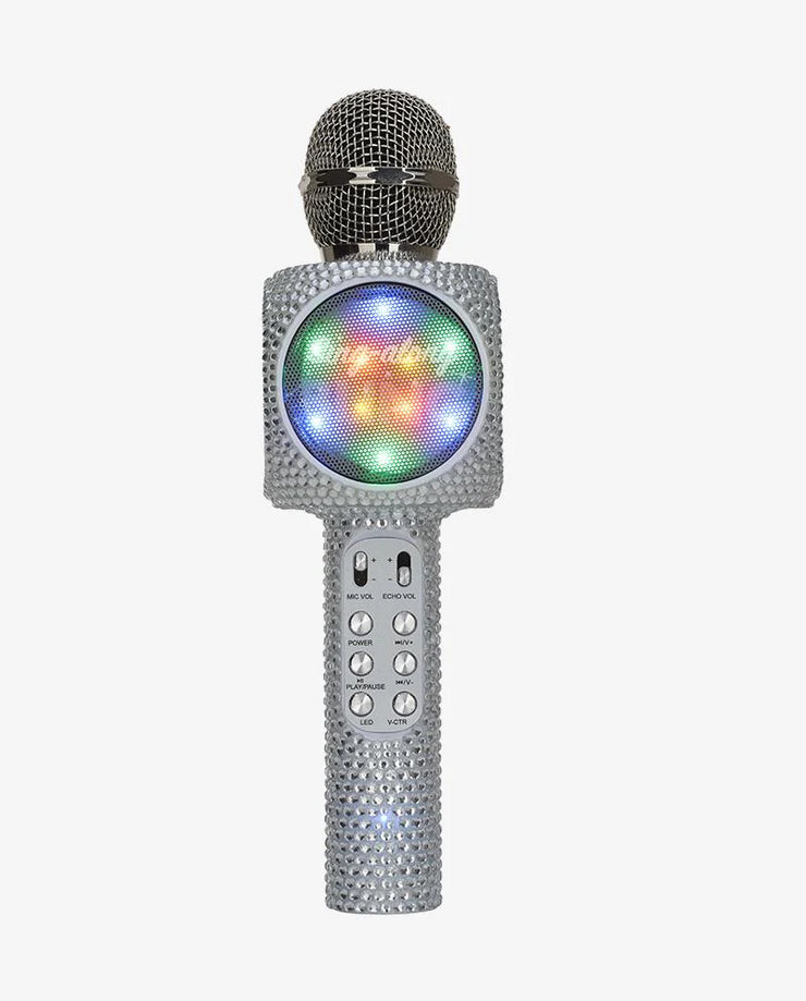 Silver Bling Karaoke Microphone & Bluetooth Speaker