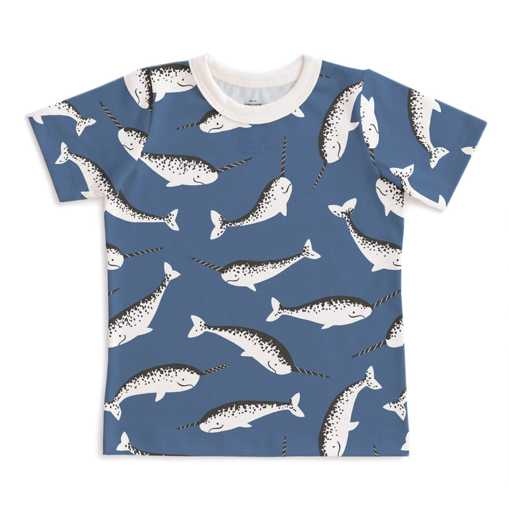 short-sleeve tee | narwhals navy & blue