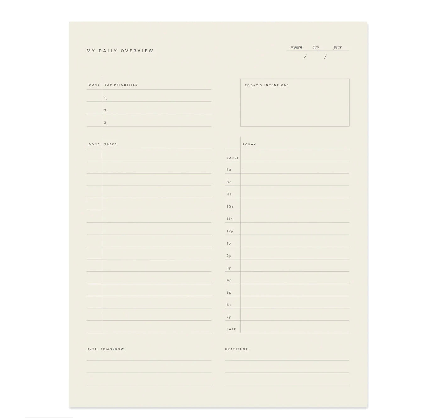 Daily Overview Notepad