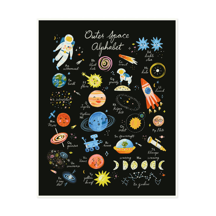 Outer Space Alphabet Art Print