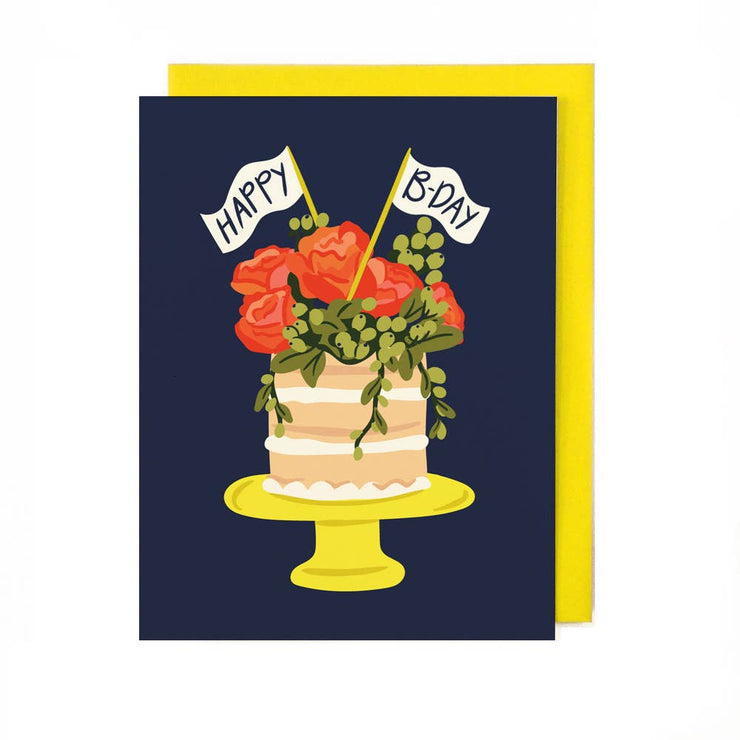 Florals and Cake Birthday Card