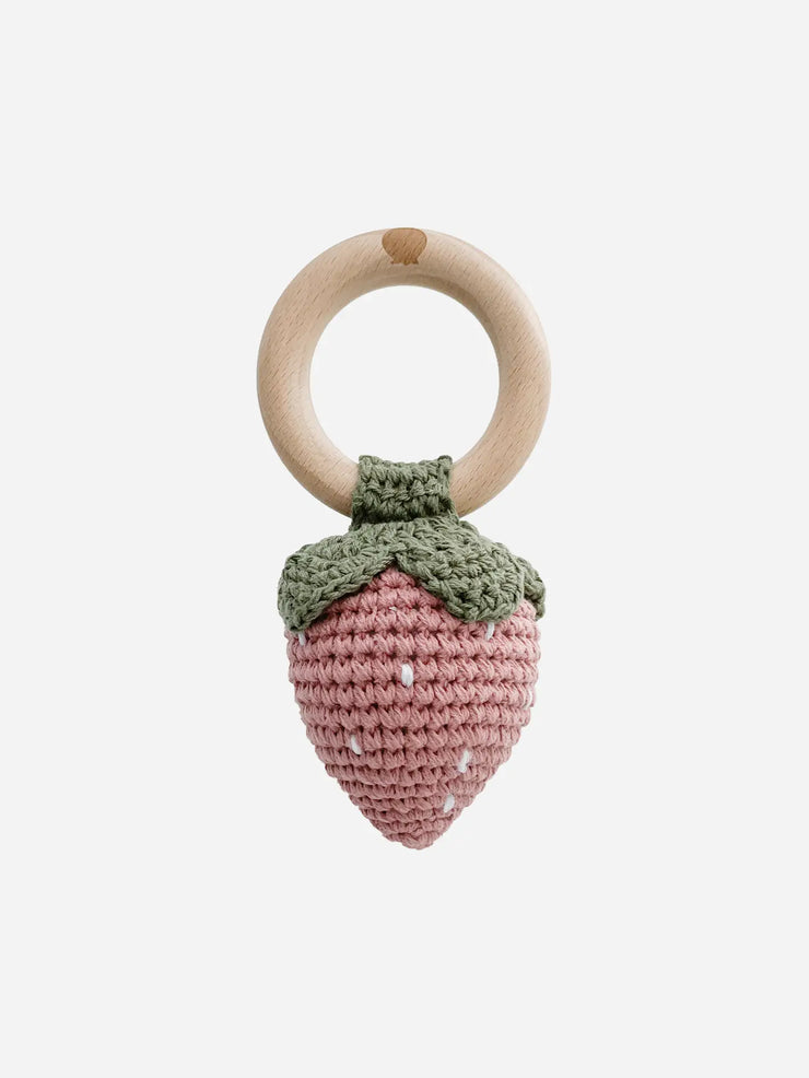 Crochet Strawberry Rattle