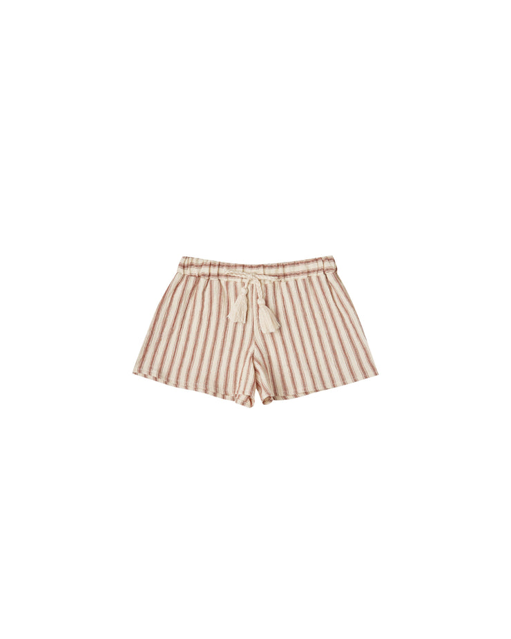 Striped Bermuda Shorts- Natural and Amber
