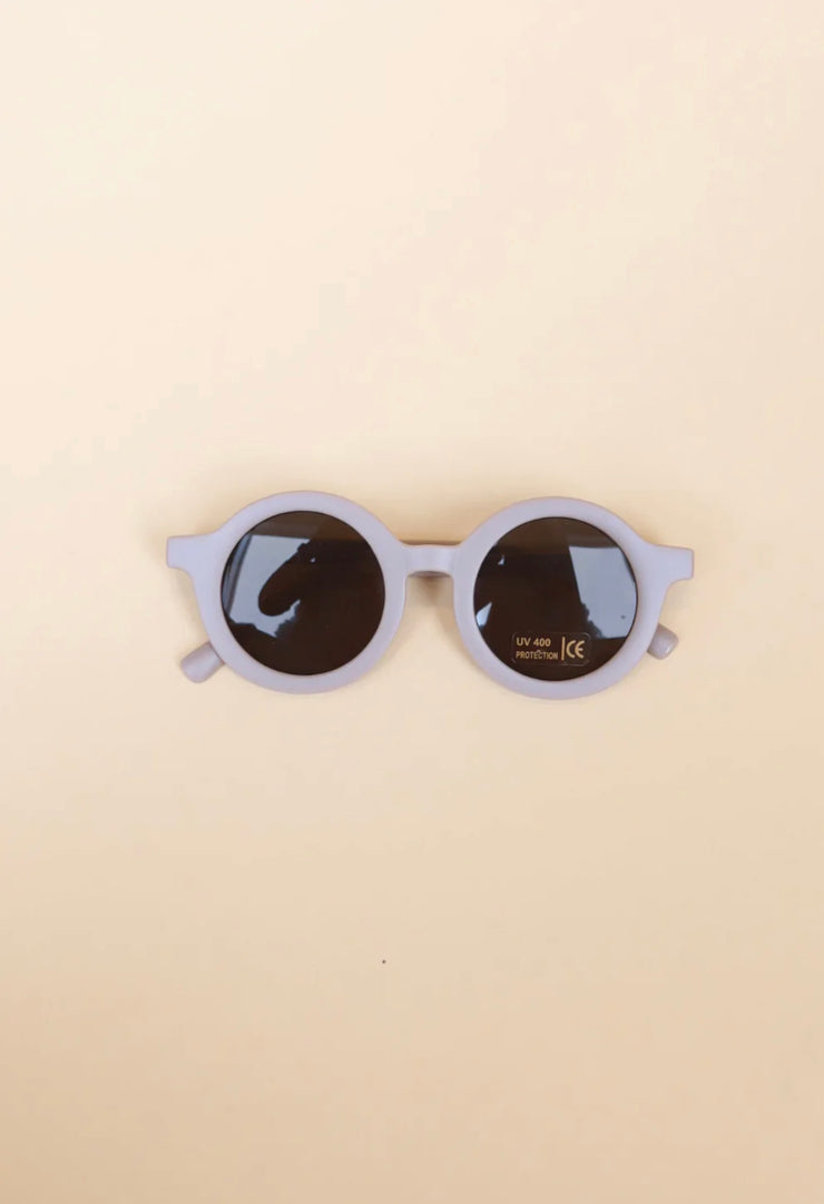 Brown Gray Round Sunglasses